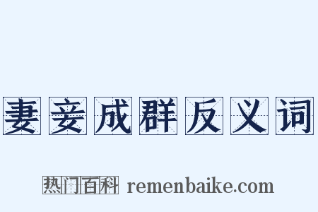 妻妾成群反义词是什么意思的图片
